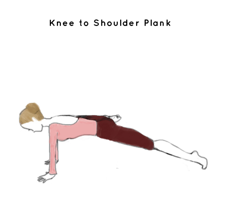 knee to shoulder plank