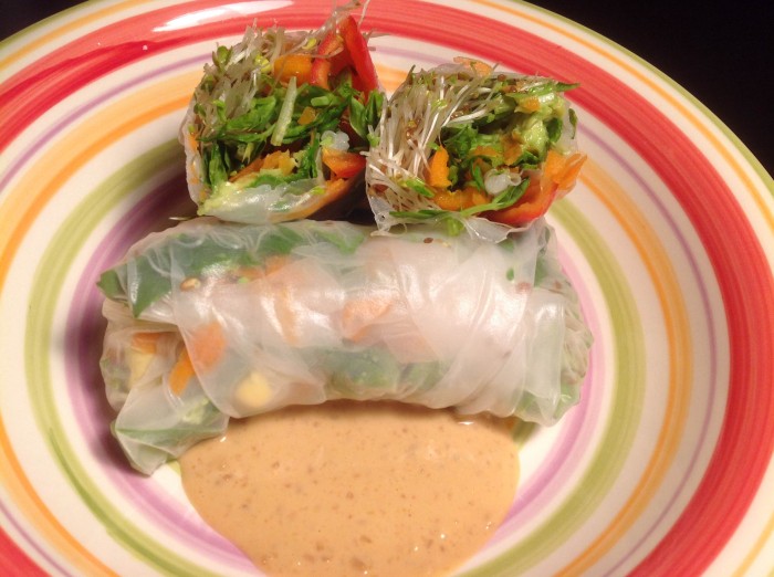 Spring Rolls with Peanut Ginger Dipping Sauce