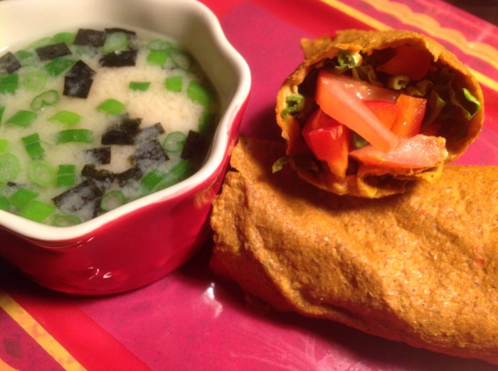 Delicious, healthy miso soup and raw wrap recipe