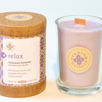 Seeking Balance Soy Candle, Lavender Geranium, Vegan Candle