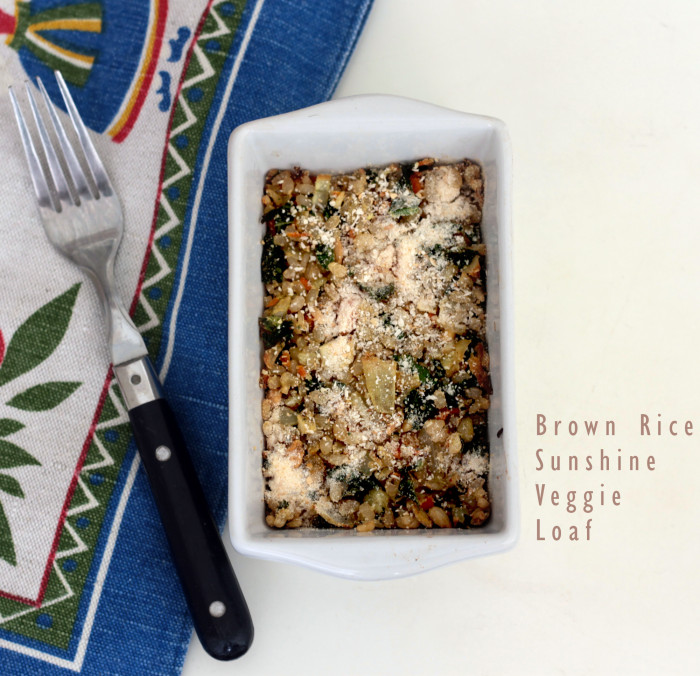 brown rice veggie loaf caption