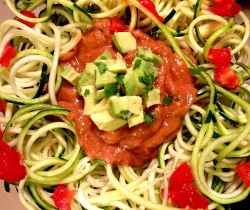 What Fruitarian Diet Looks Like - raw tomato pasta!