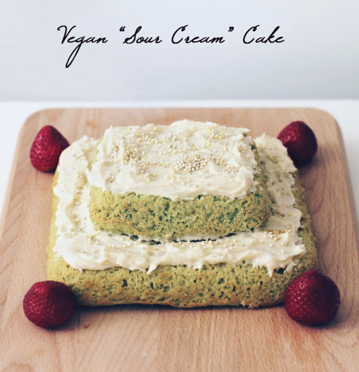 Luscious Vegan Sour Cream Cake - Peaceful Dumpling