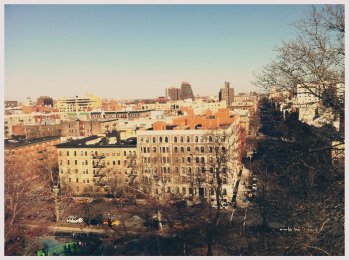 Overlooking West Harlem from the top of Morningside Park 