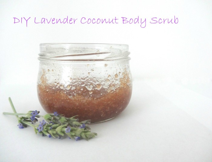 DIY Coconut Lavender Body Scrub - Peaceful Dumpling