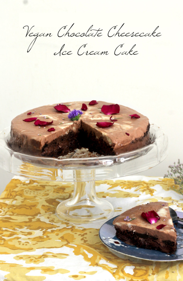 Vegan Chocolate Cheesecake Ice Cream Cake