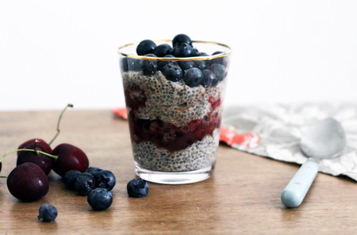 Healthy Breakfast: Red White and Blue Chia Parfait