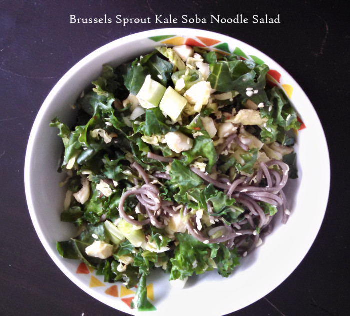 Vegan Brussels Sprout Kale Soba Noodle Salad - Peaceful Dumpling