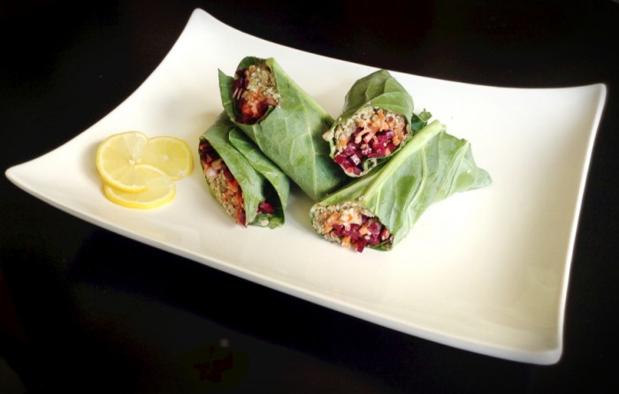 Healthy Dinner: Raw Vegan Collard Wraps with Moroccan Nut Pate