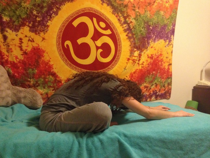 yoga in bed bound angle
