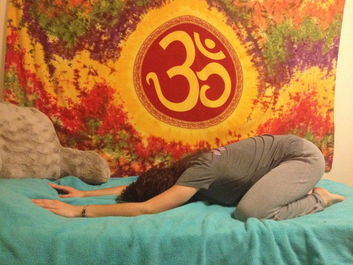 yoga in bed child's pose