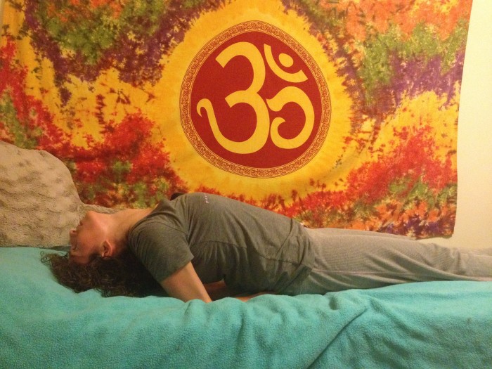 yoga in bed fish pose