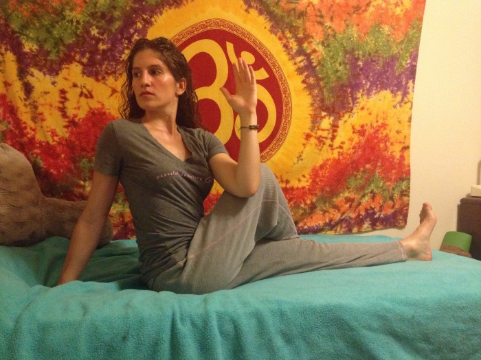 yoga in bed twist