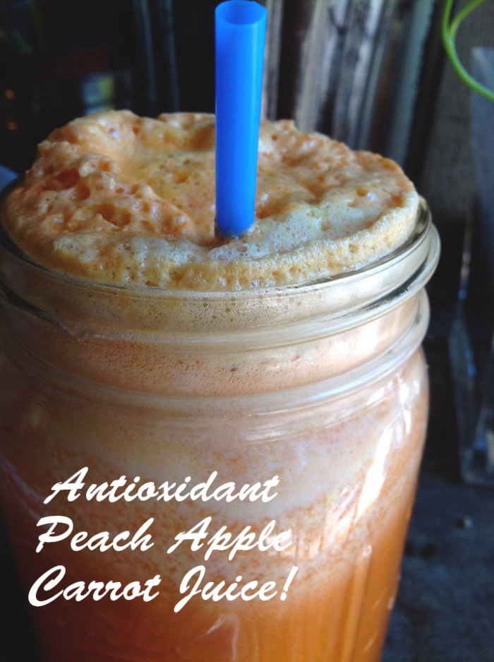 Healthy Snacks: Antioxidant Peach Apple Carrot Juice