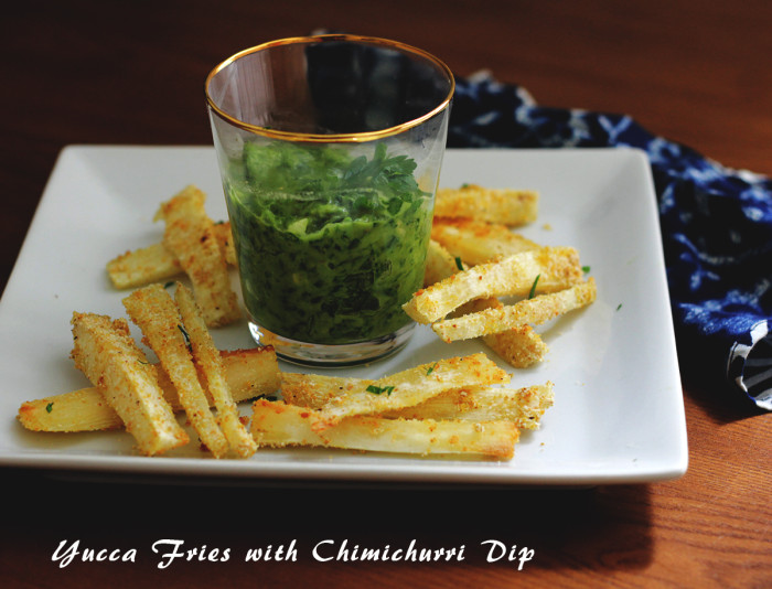 Yucca Fries with Chimichurri Dip