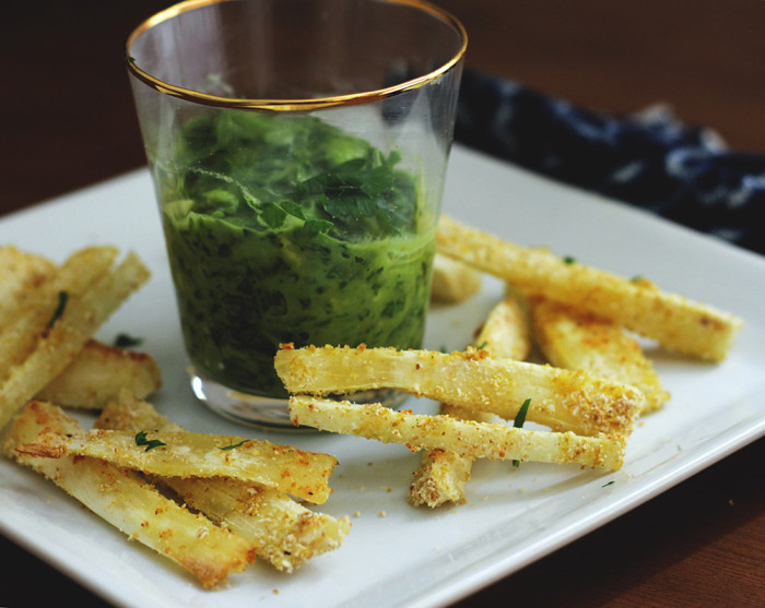 Yucca Fries with Chimichurri Dip