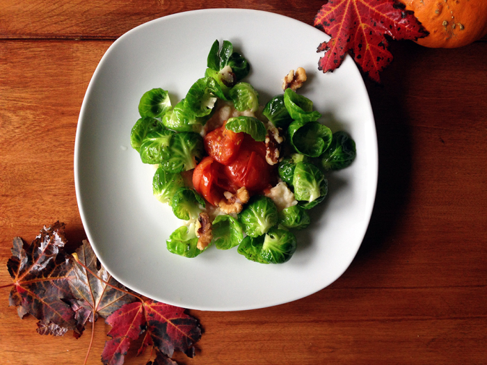 Autumn Brussels Leaf Salad | Peaceful Dumpling