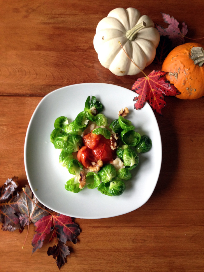 Autumn Brussels Leaf Salad | Peaceful Dumpling