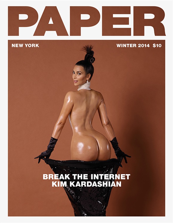 Kim Kardashian on cover of Paper Magazine Winter 2014 Break The Internet