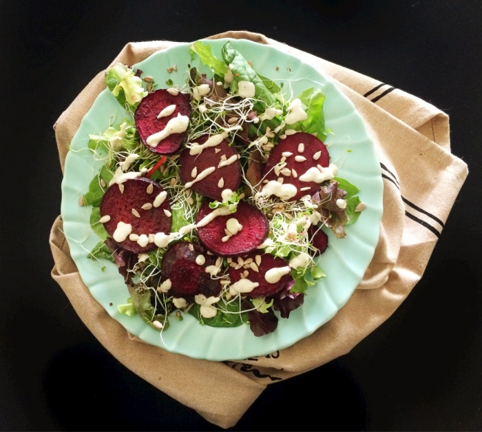 Vegan Salad Dressing Recipes: Creamy Cashew and Roasted Beet Salad