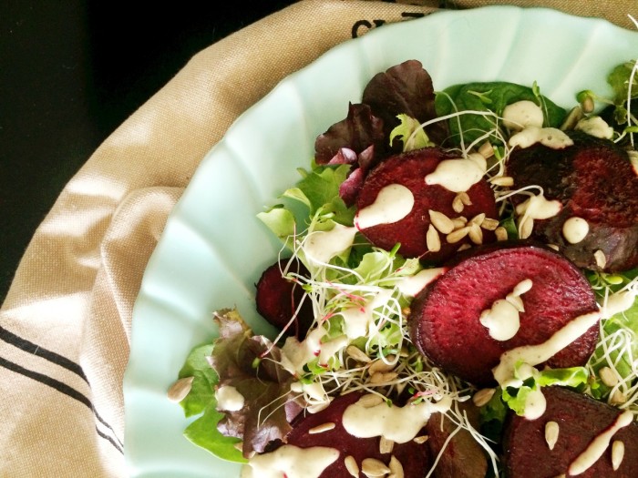 Vegan Salad Dressing Recipes: Creamy Cashew and Roasted Beet Salad