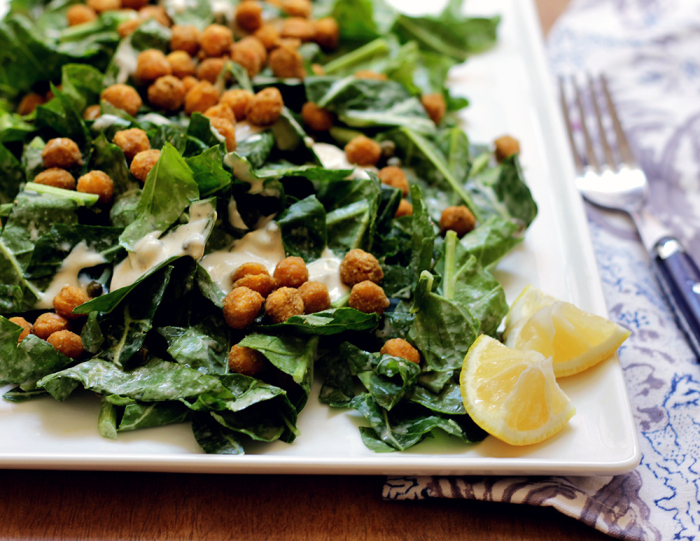 Vegan Salad Recipes: Chickpea Caesar Salad | Peaceful Dumpling