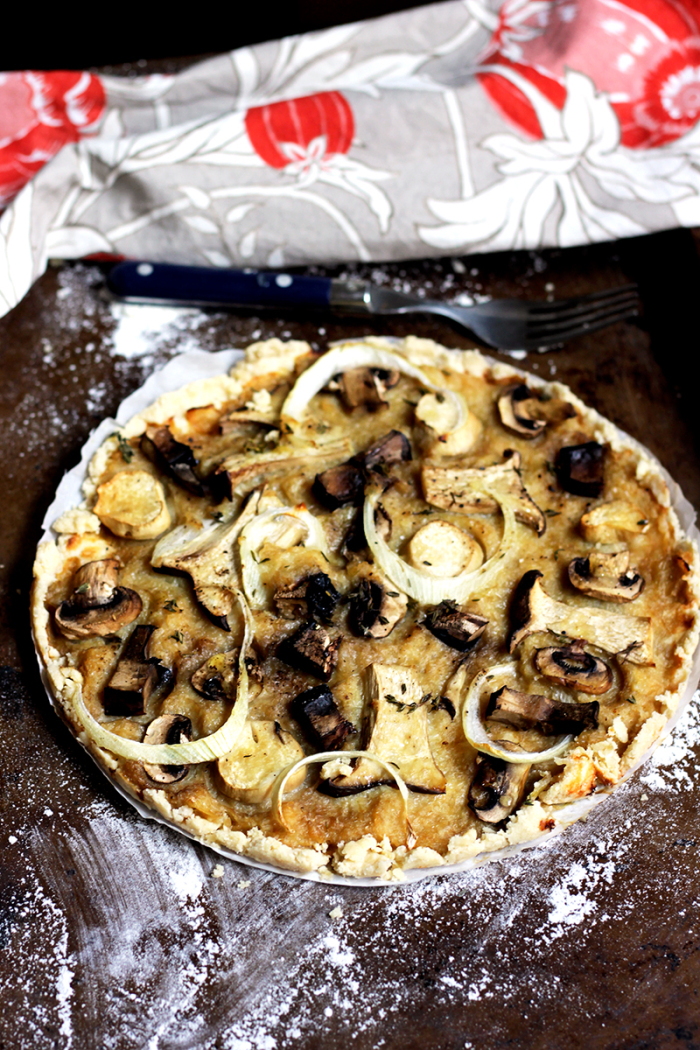 Vegan Thanksgiving Recipes: Mushroom Onion Tart