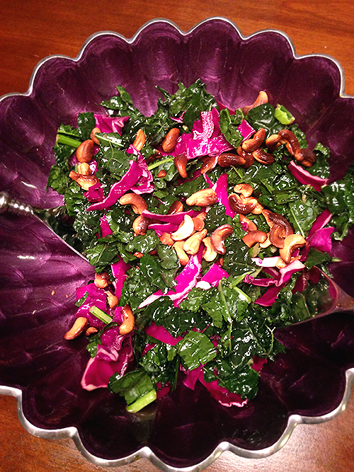 Simply Delicious Kale Cabbage Cashew Salad