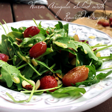 Warm Arugula Salad with Roasted Grapes | Peaceful Dumpling