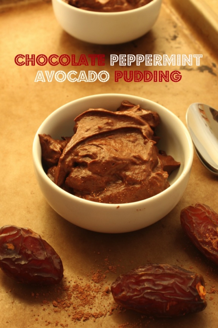 Raw Vegan Chocolate Peppermint Avocado Pudding