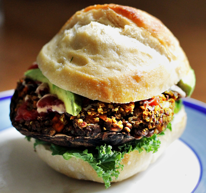 Vegan Burger Recipe: Stuffed Portobello Burger