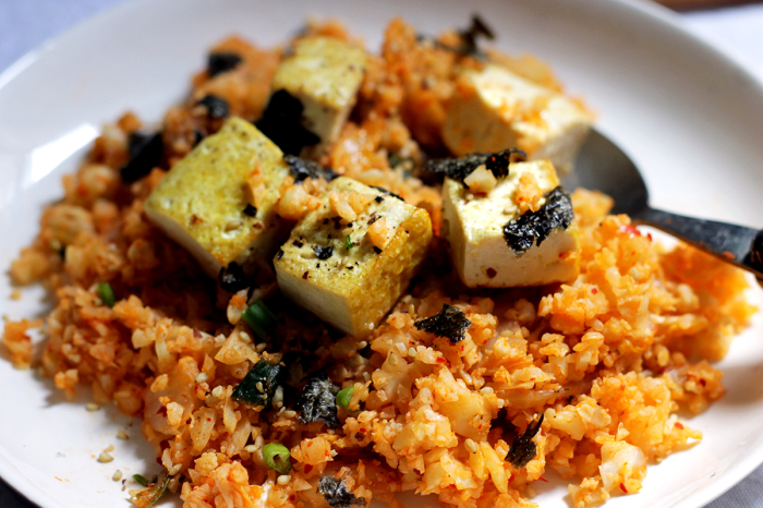 Vegan Korean Recipes: Cauliflower Kimchi Fried Rice