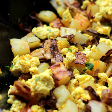 Vegan Brunch Recipes: Shiitake Bacon Breakfast Hash