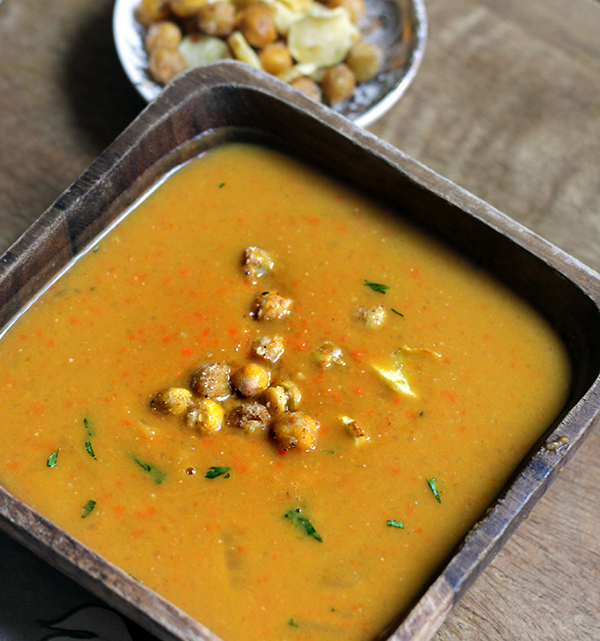Vegan Soup Recipes: Sweet Potato Soup with Chickpea Croutons