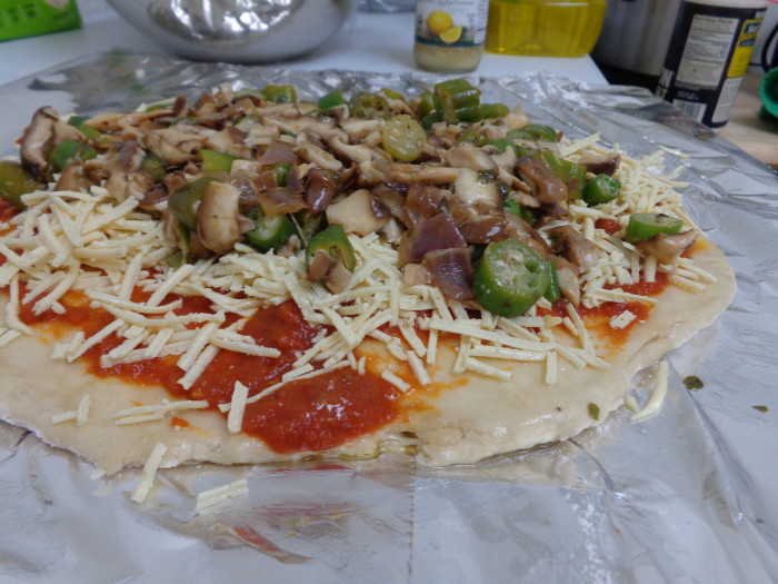 Vegan Mushroom Okra Pizza Recipe