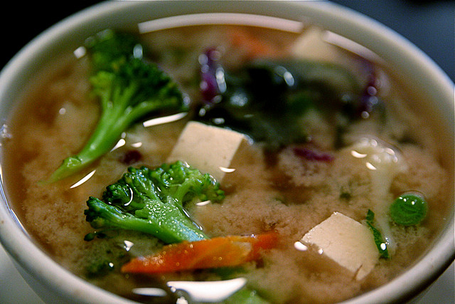 15 Best Healing Foods: miso soup close up. 