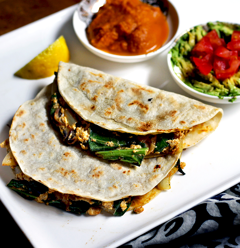 Vegan Sweet Potato Tofu Quesadilla