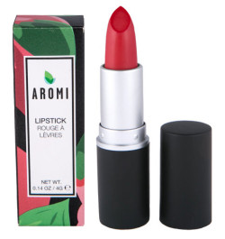Aromi Beauty's lipstick in Jacqueminot is a vegan dupe for NARS Jungle Red