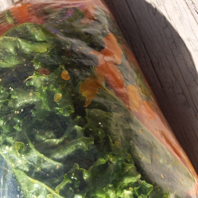 Vegan Warmed Kale Salad with Heirloom Carrots