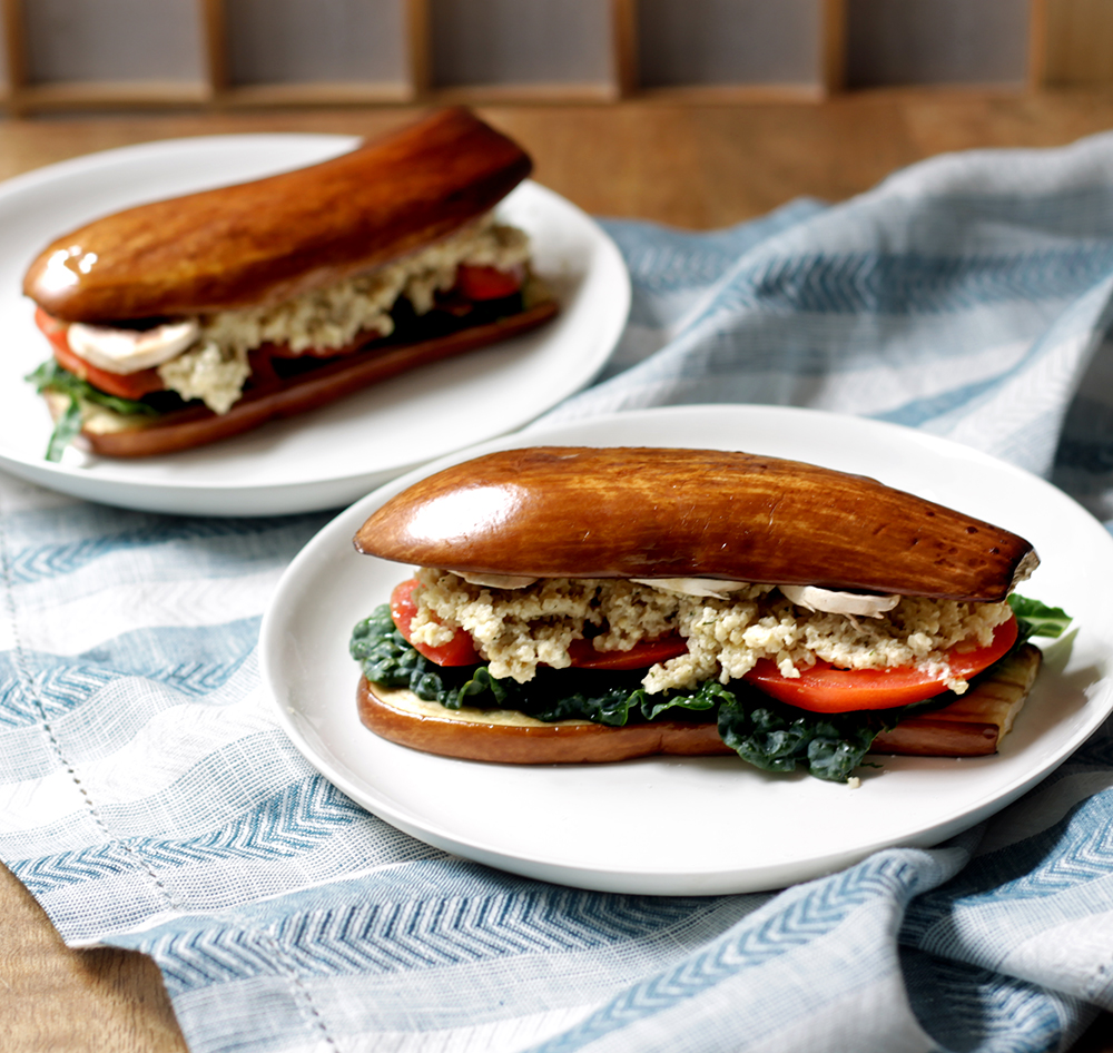 Vegan Gluten Free Breadless Eggplant Sandwich