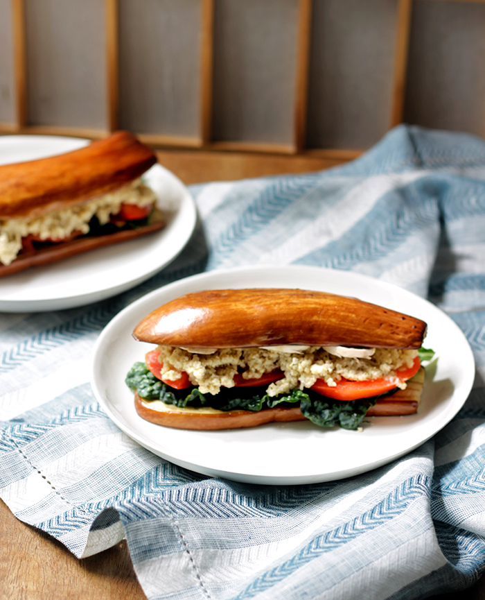 Vegan Gluten Free Breadless Eggplant Sandwich