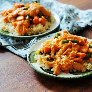 Vegan African Peanut Stew Over Couscous