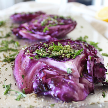 Vegan Appetizer Recipes: Herb Roasted Cabbage | Peaceful Dumpling