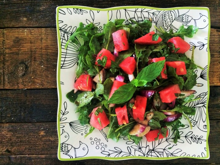 Aphrodisiac Arugula Salad with Watermelon and Mint