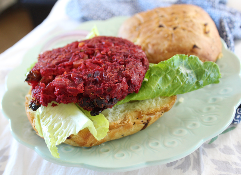 Vegan Burger Recipes: Smoky Beet Veggie Burgers | Peaceful Dumpling