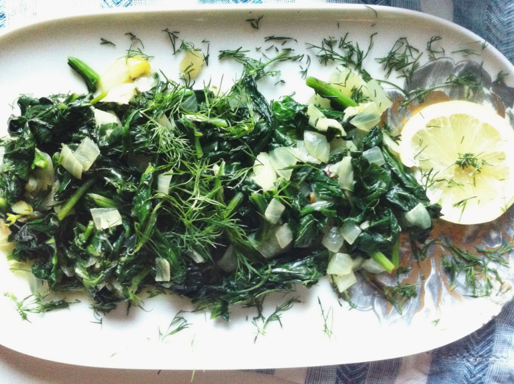 Vegan Salad Recipes: Turkish Spinach with Dill (Ispanak)