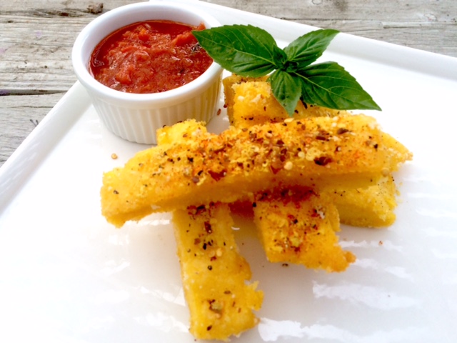 Vegan Appetizer Recipes: Basil Pepper Polenta Fries