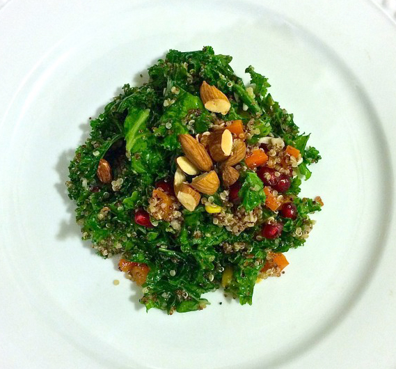 Vegan Quinoa Kale Salad with Pomegranate