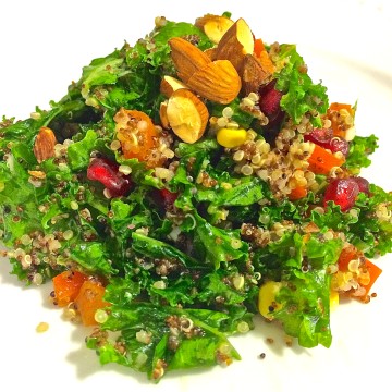 Vegan Quinoa Kale Salad with Pomegranate