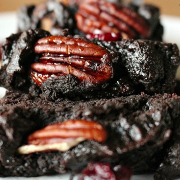 Vegan Thanksgiving Recipes: Double Chocolate Pecan Brownies